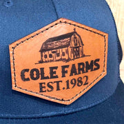 Custom Barn Leather Patch Mesh Snapback Trucker Hat