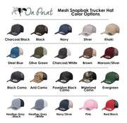 Custom Highland Cow Leather Patch Mesh Snapback Trucker Hat
