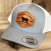 Custom Cattle Leather Patch Mesh Snapback Trucker Hat
