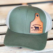 Custom Logo Cattle Ear Tag Leather Patch Hat