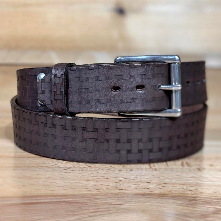 Men’s Forge Belt - Dark Brown Weave with Stainless Buckle
