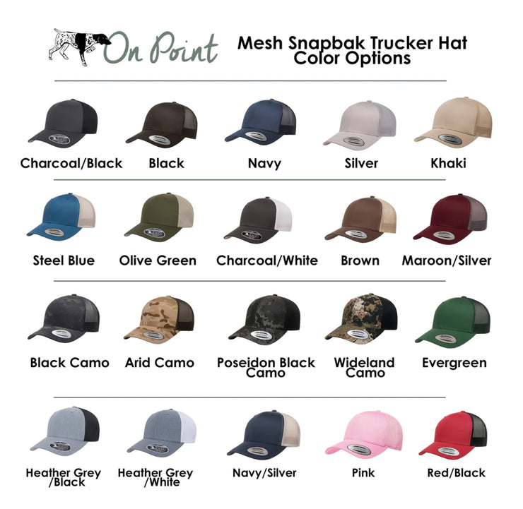 Custom Cattle Leather Patch Mesh Snapback Trucker Hat