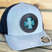 Lucky Clover Double Layer Leather Patch Hat