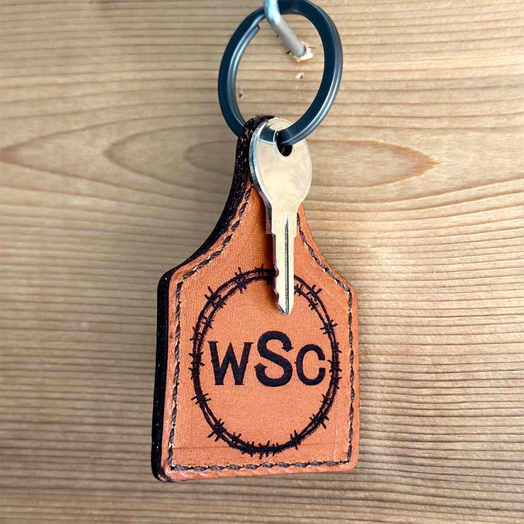 Wire Personalized Cattle Tag Keychain