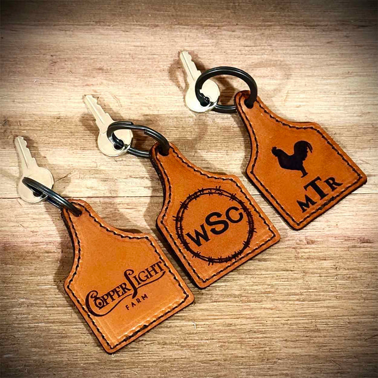 Wire Personalized Cattle Tag Keychain