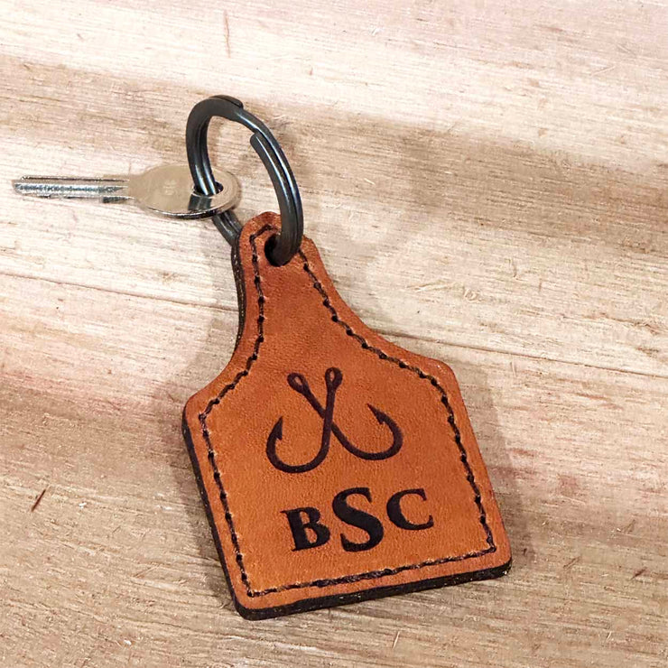 Hooked Personalized Cattle Tag Keychain