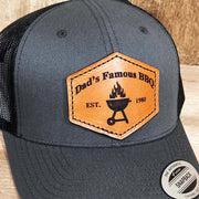 Custom Barbeque Leather Patch Mesh Snapback Trucker Hat