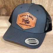 Custom BBQ Smoker Leather Patch Mesh Snapback Trucker Hat