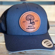 Custom Apple Tree Leather Patch Mesh Snapback Trucker Hat