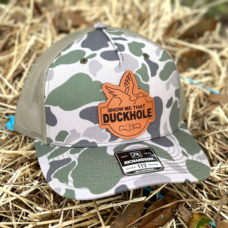 Show Me That Duck Hole Leather Patch Hat