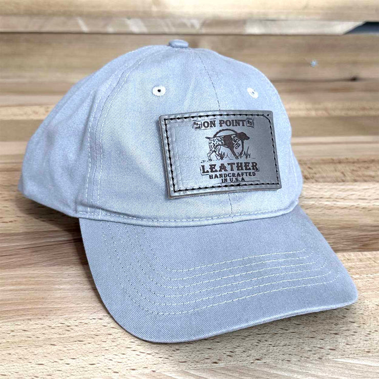 On Point Leather Dad Hat - Grey