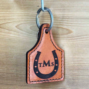 Horseshoe Personalized Cattle Tag Keychain