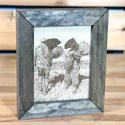 Personalized Etched Wood Photo |  8x10 Antique Brown Pine Frame
