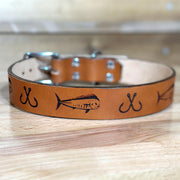 Mahi | Forge Etched Leather Dog Collar