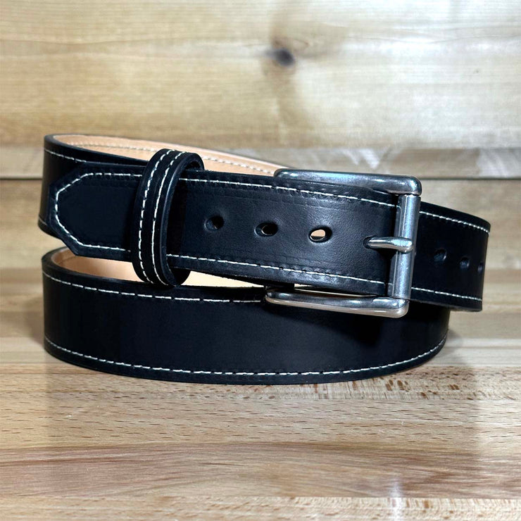 Men’s High Caliber Belt - Black with Contrast Stitching