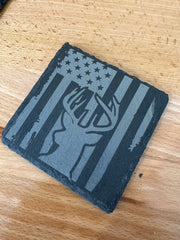 Big Buck Country - Etched Slate Coaster Set