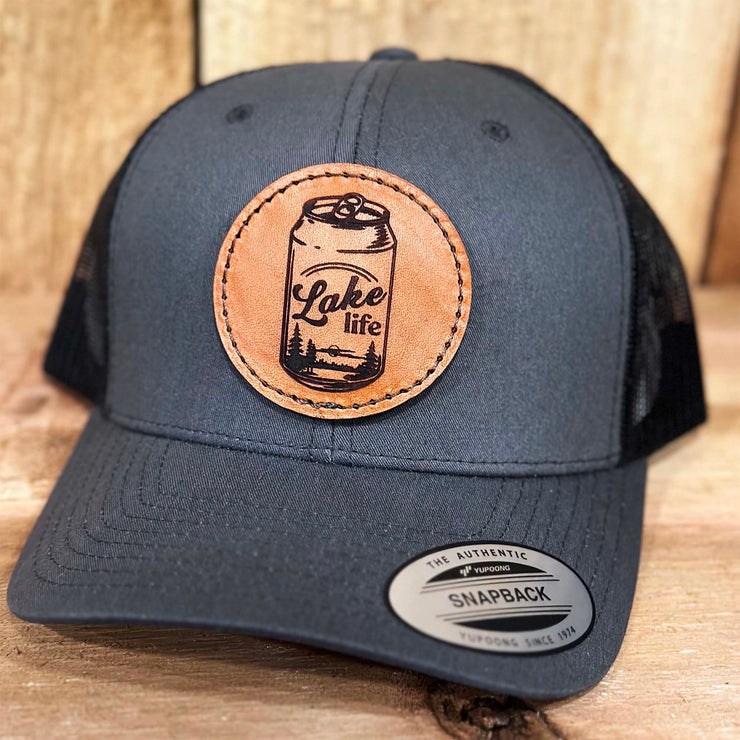 Lake Life Beer Can Snapback Trucker Hat