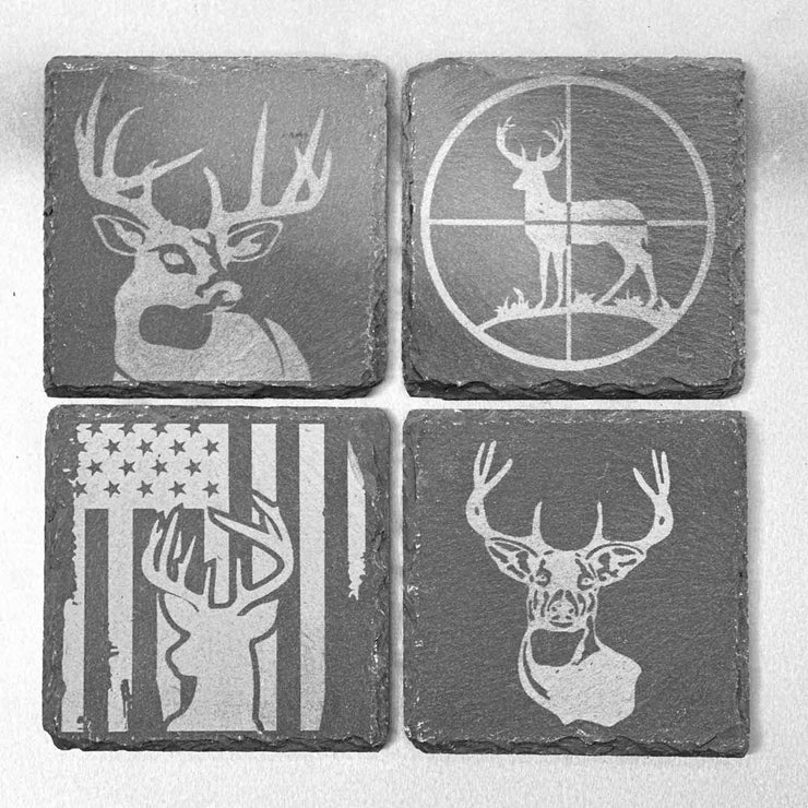 Big Buck Country - Etched Slate Coaster Set